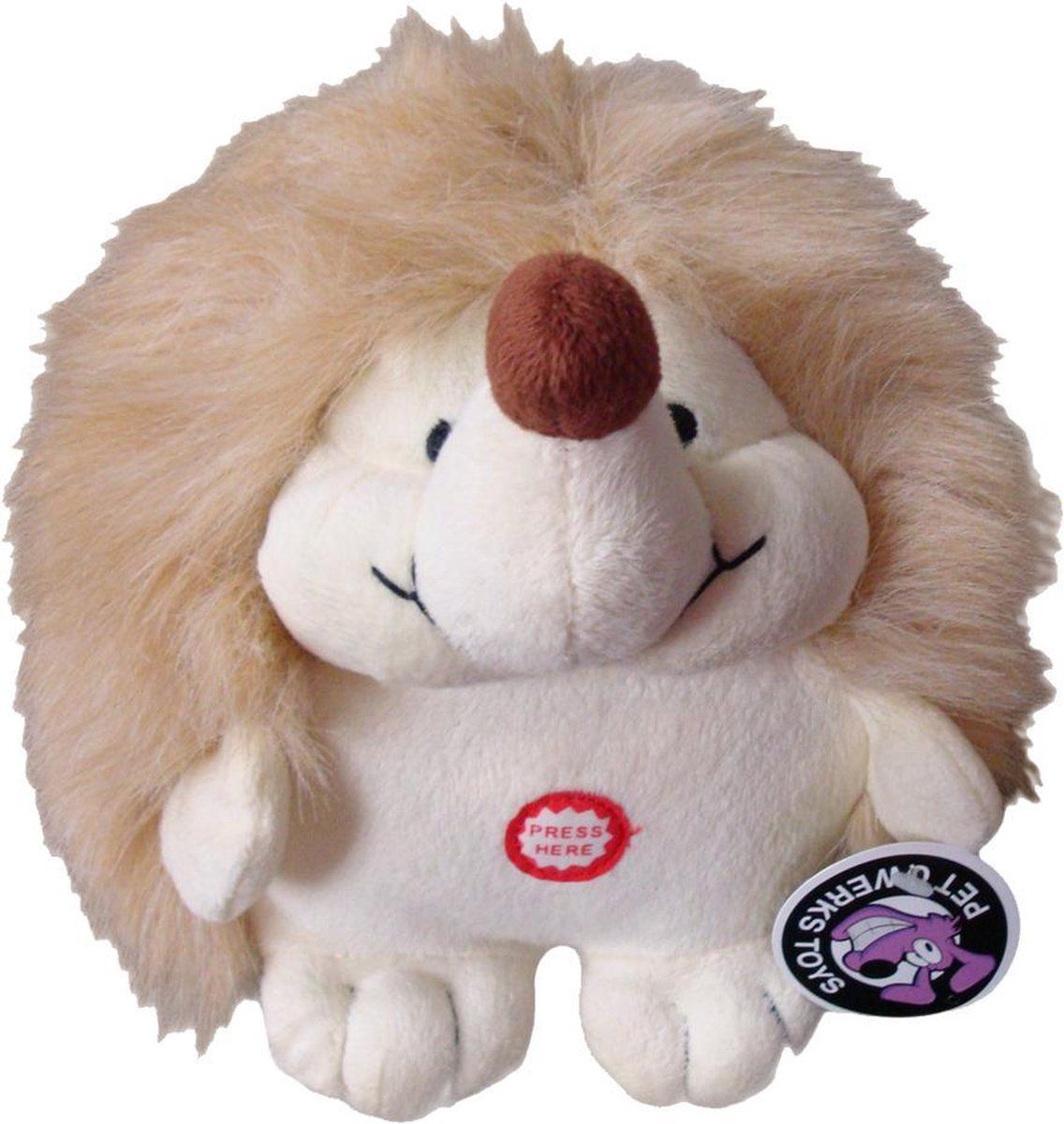 Pet Qwerks Plush Hedgehog Large 17,5 cm - Meerkleurig