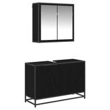 vidaXL Badkamermeubelset 2 st Zwart Eiken 90 x 33 x 60 cm