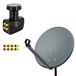 PremiumX 60 cm satellietantenne, staal, antraciet, Quad LNB, 8x F-connector