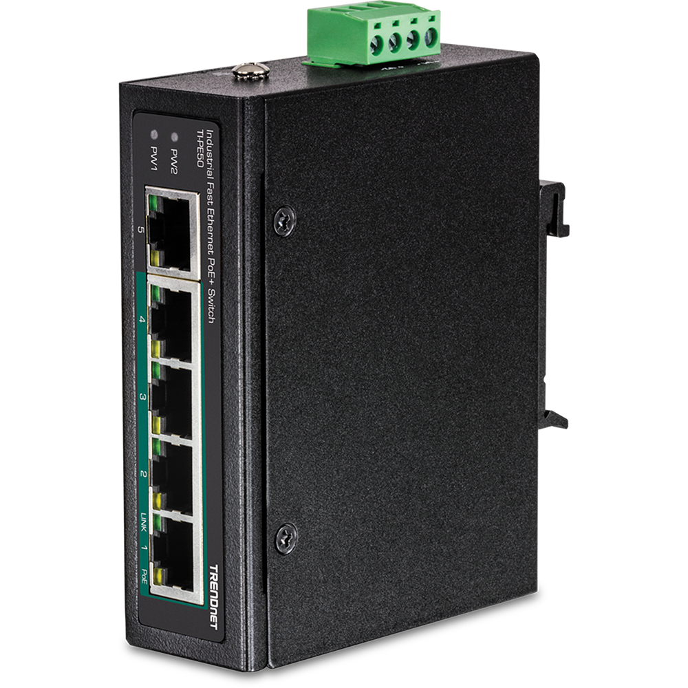 TRENDnet TI-PE50 - Netwerk switch - Zwart
