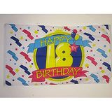 AZ FLAG Fijne 18e verjaardag 150x90 cm Polyester 100D 2 Ringen