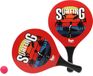 Atosa Beachball set Splash - hout - rood - strand tennis speelset - kinderen/volwassenen