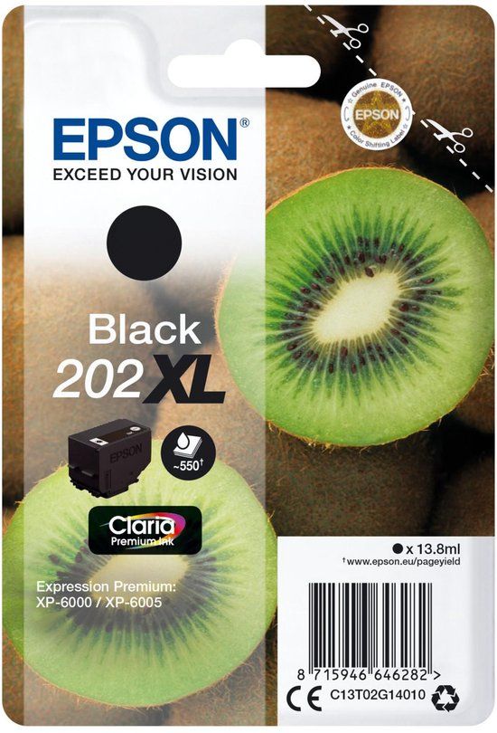 Epson 202 Black Ink Cartridge - C13T02E14010