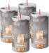 Bolsius Stompkaars - Marmer - Grijs - 13 cm - 4 stuks