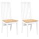 VidaXL Eetkamerstoel Rubberhout Wit en Naturel 2 stuks