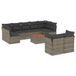 VidaXL 10-delige Loungeset met Kussens, Poly Rattan, Grijs