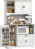 HOMCOM Keukenvoorraadkast - Spaanplaat - 100 x 40 x 162 cm - Wit