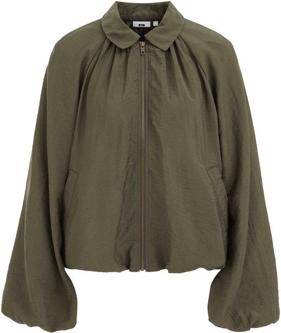 WE Fashion Dames blouse met ballonmouw en rits