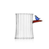 Ichendorf Milano theelichthouder vogel blauw | Birds Collection | H 12 cm | borosilicaatglas | handgemaakt