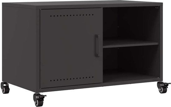 vidaXL Tv-meubel 68x39x43,5 cm staal zwart