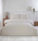 Rapport home Gingham Check Dekbedovertrek Set Dubbel Naturel