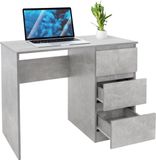 ML design Bureau met drie laden 90x76x50 cm grijs hout