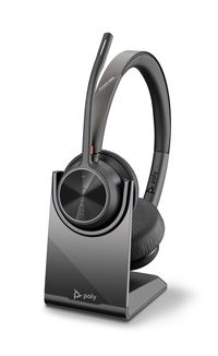 HP Poly Voyager 4320 UC Stereo On Ear headset Computer Bluetooth Stereo Noir Réduction du bruit Contrôle du volume, Incl. op