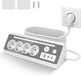 Prise coudée avec LED - Multiprise coudée 4 voies avec 3 USB - Multiprise parafoudre - 3680 W