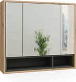 Vicco Beatrice Badkamerspiegelkast – 80 x 72 cm Artisanaal eiken/antraciet