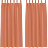 vidaXL Blackout Gordijnen met Ringen 2 st Terracotta 260 x 140 cm