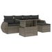 vidaXL 6-delige Loungeset met Kussens, Poly Rattan, Grijs