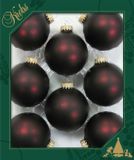 Krebs Kerstballen - 8x - 7 cm - donkerrood - glas