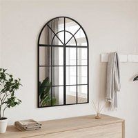vidaXL Miroir Mural Arche Fer Noir 60x90 cm