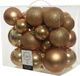 Decoris Kerstballen - 26 stuks - Camel bruin - Kunststof