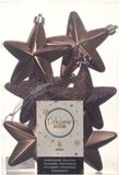 Decoris Kersthanger Sterren - 6 stuks - Walnoot Bruin - 7 cm - Kunststof