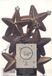 Decoris Kersthanger Sterren - 6 stuks - Walnoot Bruin - 7 cm - Kunststof