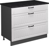 Vicco Keukenonderkast Fame-Line, Wit Landhuis/Antraciet, 100 cm, WB Antraciet