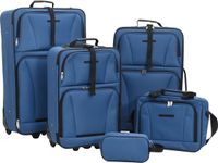 vidaXL 5-delige Kofferset stof blauw
