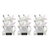 Decoris kersthanger sterren - 18x st - wit parelmoer - 7 cm - kunststof