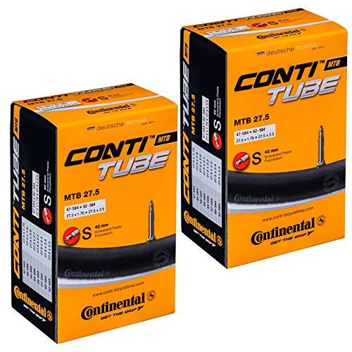 2 Continental 2 x MTB 27.5 Mountainbike binnenband Presta Valve 650B, Zwart, 27.5"
