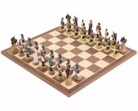 Regency Chess Napoleon Vs. Russen Handgeschilderde Schaakset