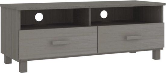 vidaXL Tv-meubel HAMAR 106x40x40 cm massief grenenhout lichtgrijs