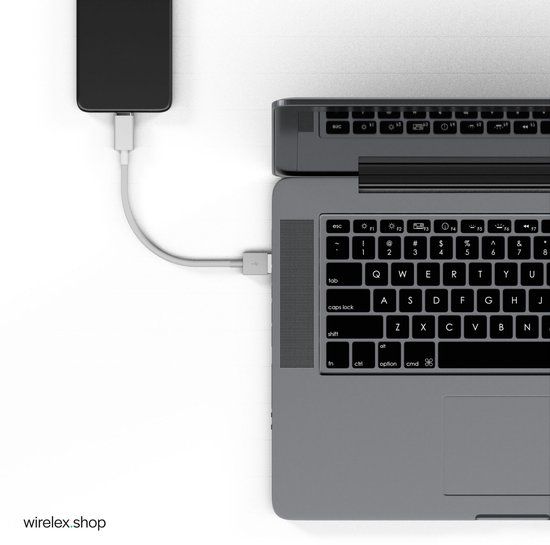 Flexline USB-C naar 8-pins oplaadkabel, wit, 2,0 m
