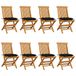 vidaXL Fauteuils de jardin 8 pcs avec coussins noirs bois de teck massif