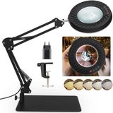 Unyqoos® Verstelbare vergrootlamp met licht voor precisie handwerk en lezen