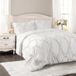Lush Decor Stuk Set met Kussen Shams-Full Queen-White