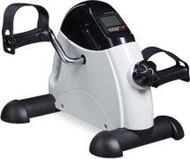 Relaxdays Mini hometrainer, pedaaltrainer voor thuis en op kantoor, arm- en beentrainer senioren, HBT: 30 x 35 x 41 cm, zwart/wit