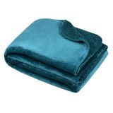 STOF Michigan Knuffeldeken 130 x 160 cm Polyester Petrol