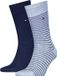 Tommy Hilfiger Small Stripe Sock (2-pack) - Heren Sokken - Blauw Gestreept