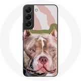 Maniacase Etui voor Samsung Galaxy S21 FE Bruine Pitbull Hond