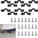 KLYNGTSK 10 pièces kayak taquet nylon pad œillet attacher portable kayak pad œillet kit avec 20 vis kayak pièces de rechange pour kayak canoë bateau sécurité pont gréement (Noir)