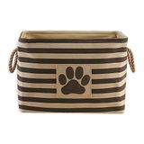 Bone Dry Gestreepte Paw Patch Bin, Medium Rechthoek, Bruin