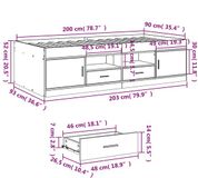 vidaXL Slaapbank met lades zonder matras 90x200 cm Sonoma eikenkleurig