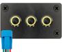ProRide Metalen Drukschakelaars ON-OFF 12-24V - 12mm - Drievoudig inbouwpaneel - IP67 - LED indicatie Geel
