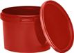 BenBow Seau avec couvercle avec poignée 0,5L Quantité : 10 pcs, Blanc BSR, étanche à l'air, convient pour aliments, BRC, anti-fuite