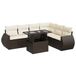vidaXL Loungeset met kussens, polyrattan, bruin