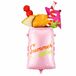 PartyDeco - Folieballon cocktail roze 47 x 79 cm