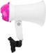 CMP mégaphone - mini model - kunststof - 16 x 10 cm - blanc/rose - attention / supporters - son - sirène - haut-parleur