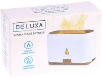 Deluxa Witte Vlam Diffuser Luchtbevochtiger Wit/Houtlook