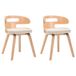 VidaXL Eetkamerstoelen 2 stuks Bruin/Crème Katoen/PU